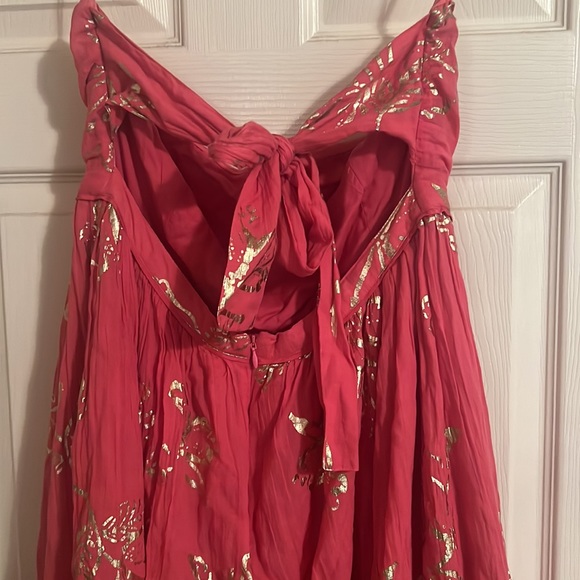 l Gorgeous pink and gold strapless dress by Free Peop - Picture 3 of 4